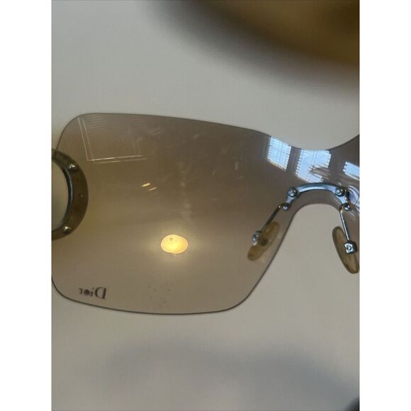 VINTAGE CHRISTIAN DIOR DIORLY 1 OVERSIZED SHIELD SUNGLASSES MADE IN ITALY Clear - Picture 9 of 16